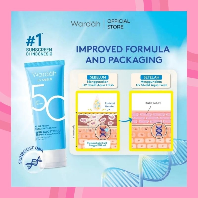 Wardah UV Shield Aqua Fresh Sunscreen Serum SPF50 PA++++ 30ml