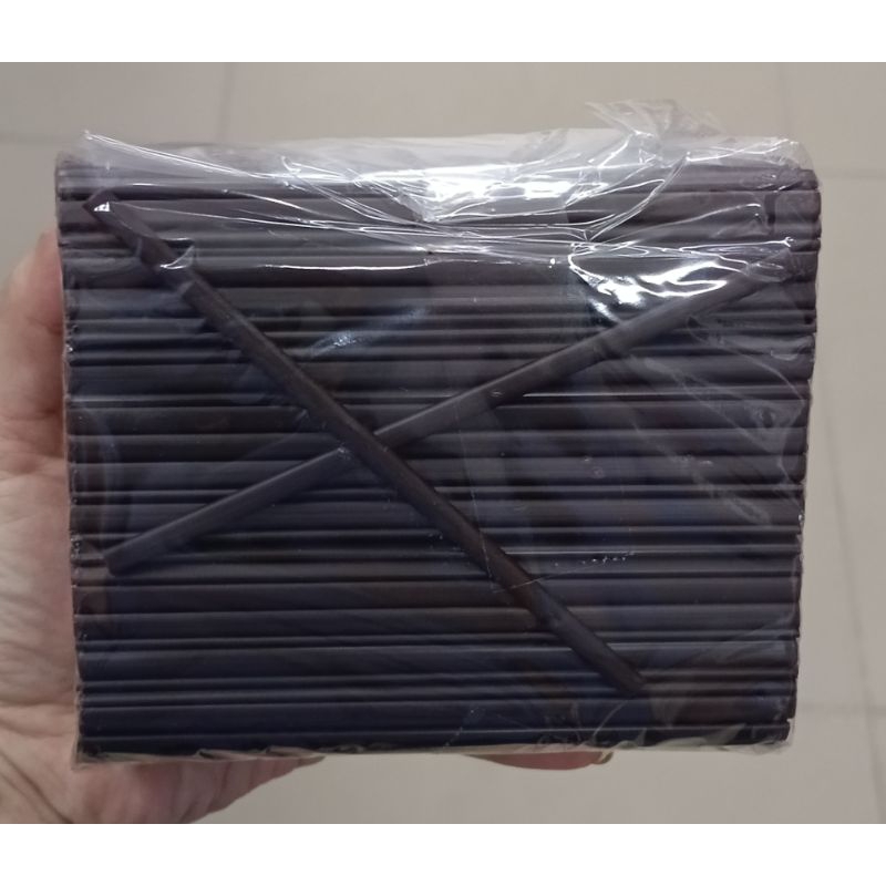500 Pcs) 12cm long coffee straws - small flat black straws