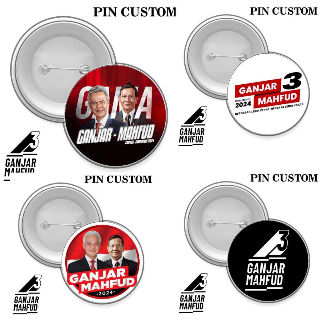 Ganjar MAHFUD Pin Brooch Pin Accessories Souvenir Election Presidential Election CAPRES Vice President