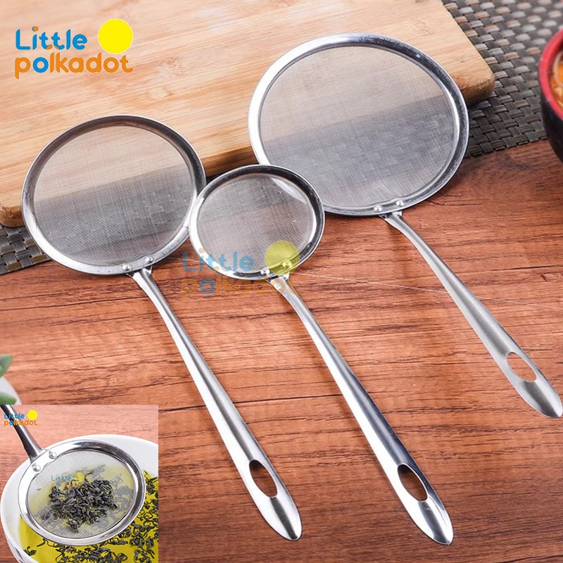 29x13Cm stainless Fine Oil Strainer Fried Drain Strainer fine oil filter/Sringer/mpasi strainer/flour strainer/stainless Fried Strainer/stainless steel coconut strainer
