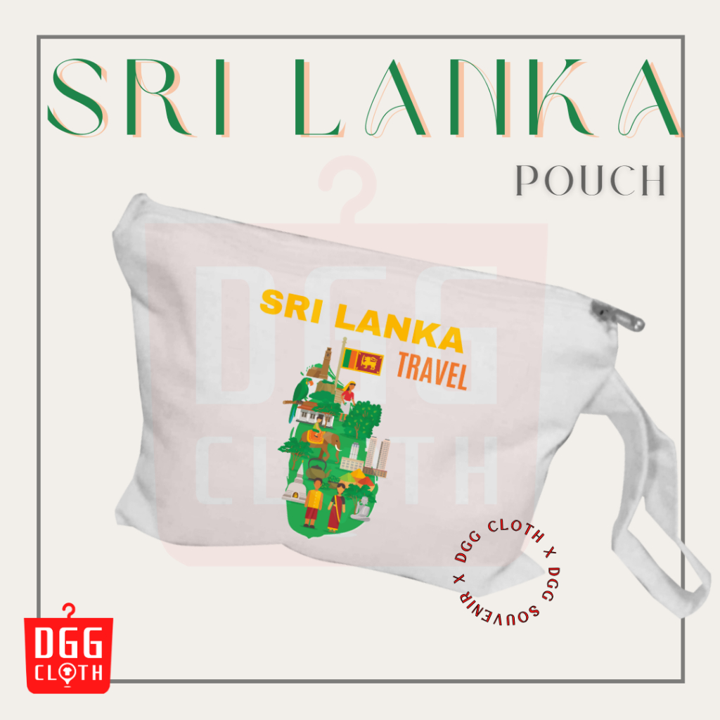 Dggcloth Pouch Sri Lanka Souvenir Pouch Screen Printing Pouch By Sri Jayawardenapura Kotte Colombo Premium Material With Velcro Type 1