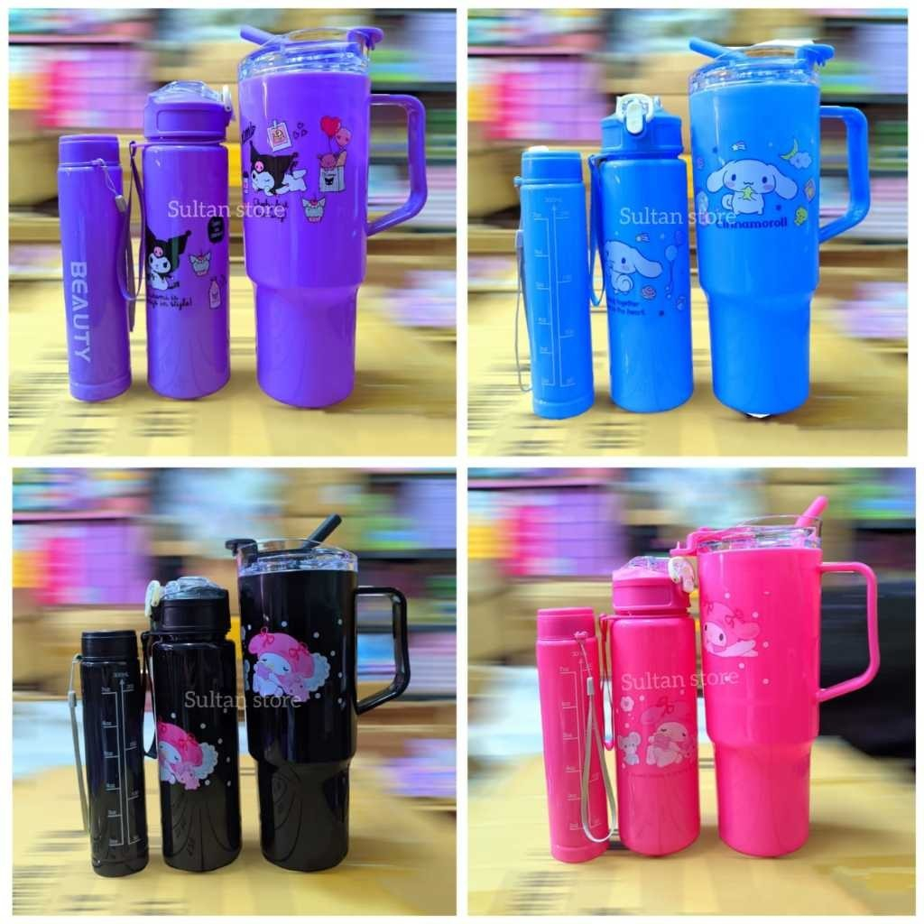 {Syafastore} New Contents 3pcs CINAMOROL VIRAL Drink Bottles For Children Sports HANGOUT 1.3-2 LITER