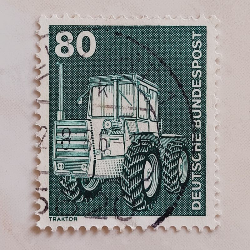 (AE) Germany Stamps, Federal Republic 1975 Industry and Technology Definitives 1975-1982 - Farm Tractor 80 pfennig Used