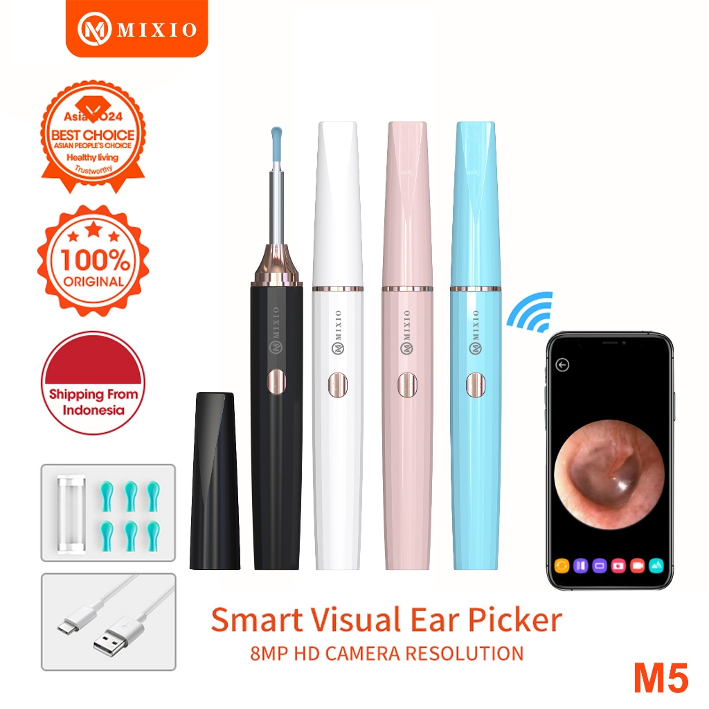 MIXIO M5 10MP HD Kamera Visual Ear Stick Pembersih Telinga Korek Kuping