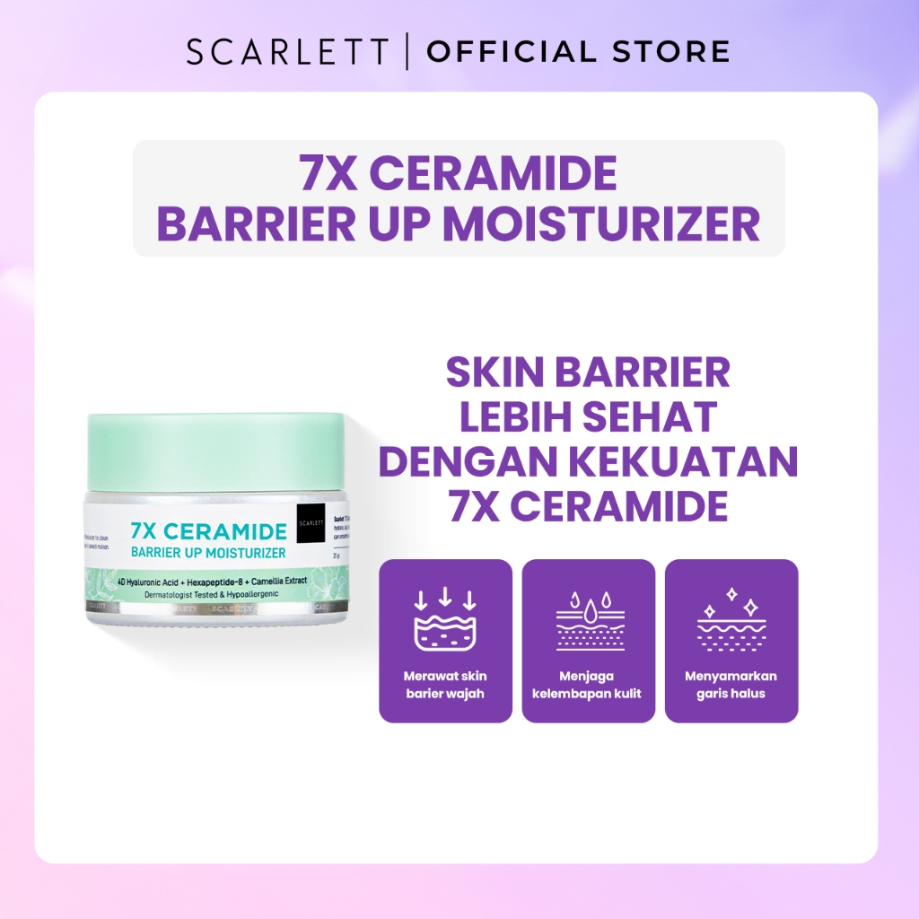 Scarlett Whitening 7X Ceramide Moisturizer - Facial Moisturizer To Brighten Moisturizing Repair Skin Barrier & Hydrate Facial Skin || Sensitive Skin Approved & Does Not Make Sliding Makeup