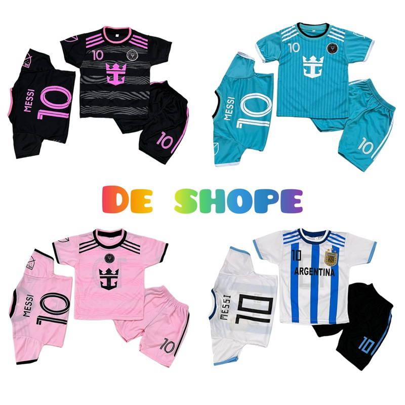 The Newest Miami messi club Children's Ball Suit set Of Quality Soccer Shirts For Boys futsal Shirts