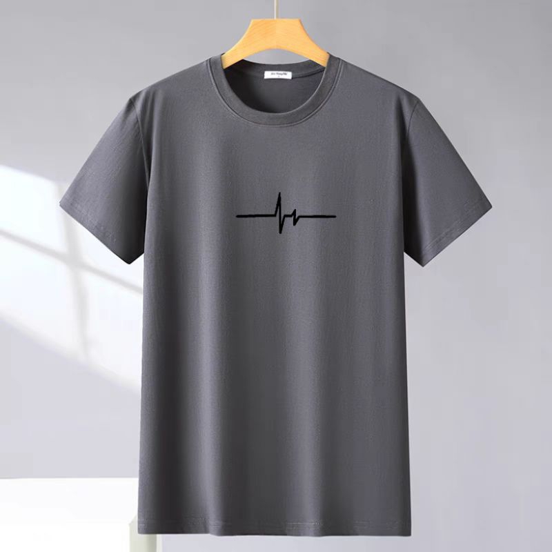 Men's Distro T-shirts Short Sleeve HEARTBEAT Men's T-shirt Tops Men's T-shirts Men's T-shirts
