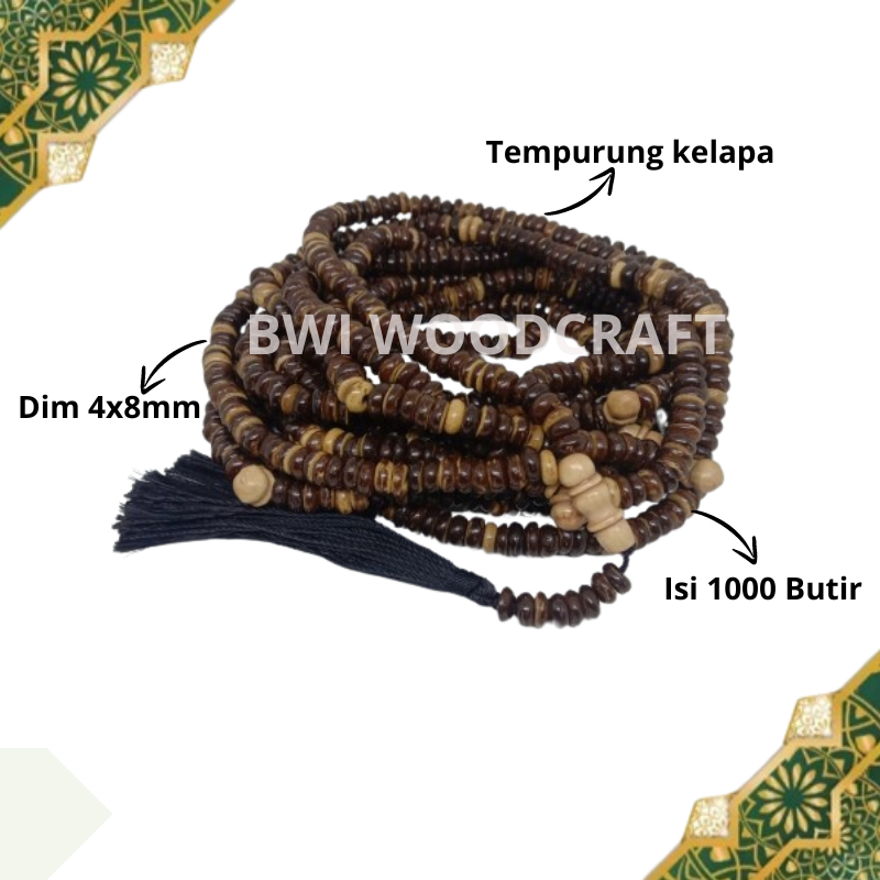 Coconut Shell tasbih Contains 1000 Beads Of tasbih 1000 Beads Of tasbih 1000 Pieces Of Shell tasbih