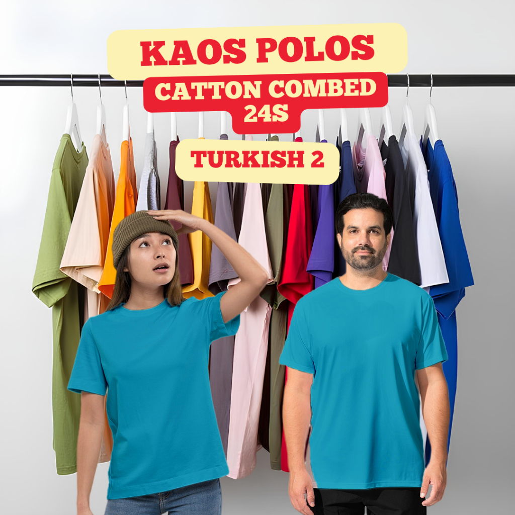 Plain T-shirt - TURKISH 2 - Cotton Combed 24s - JIMMY TEXTILE - 100% Cotton Combed