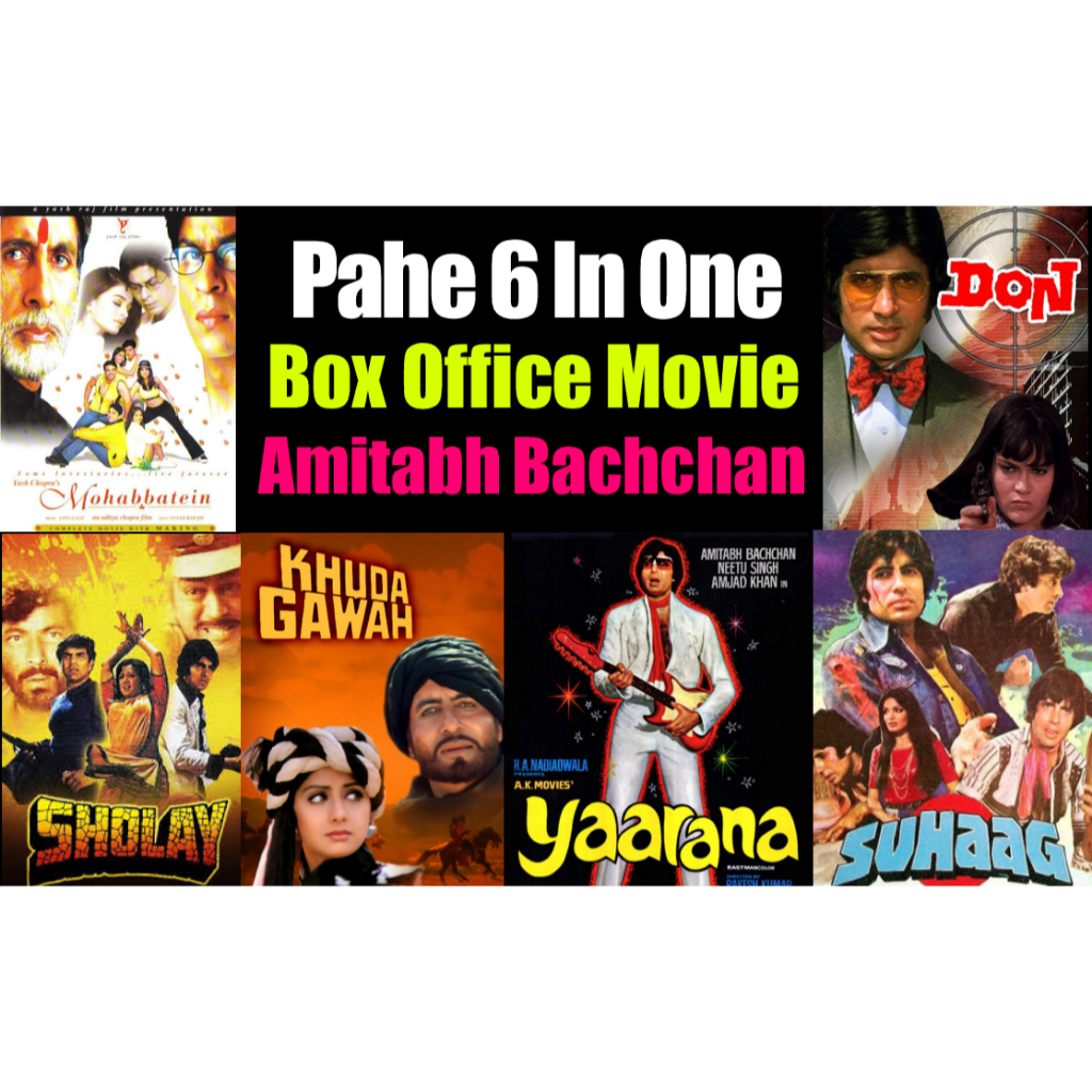 India DVD Movie Cassette: Economical Package of 6 DVD Boxes Office Movie Amitabh Bachchan