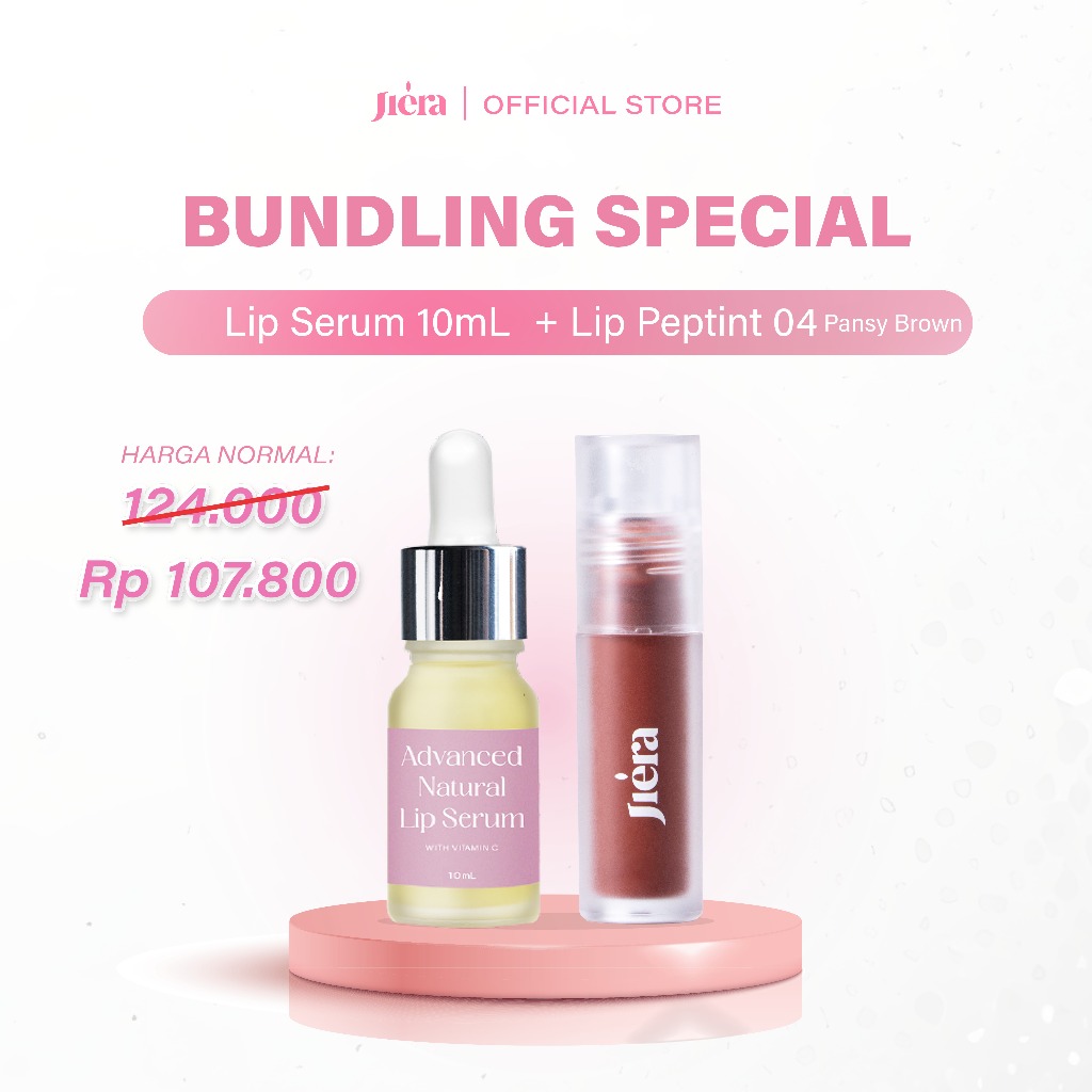[Bundling] JIERA Lip Peptint | Shade 0.4 Pansy Brown + JIERA Advance Lip Serumnatural 10ml