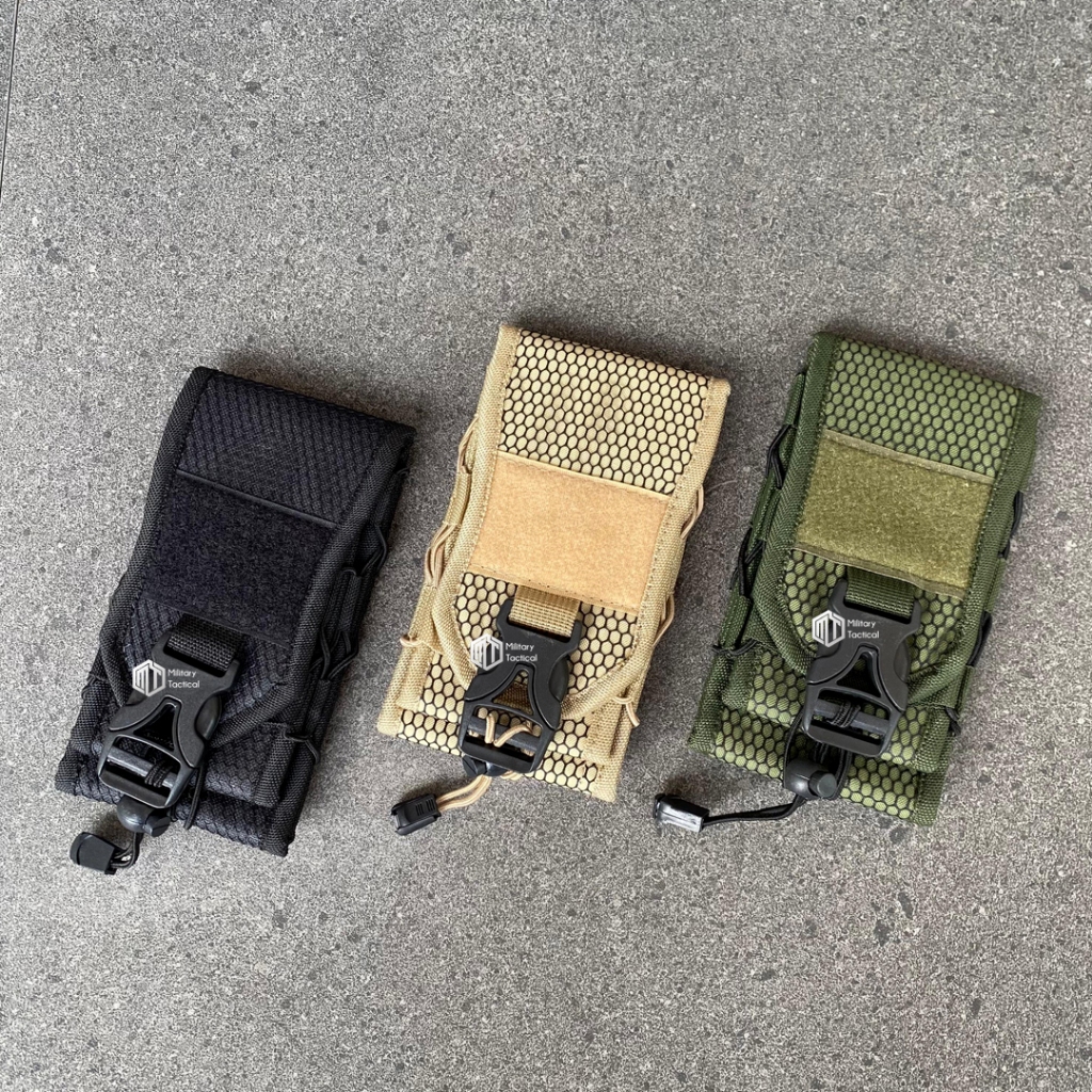 HP HIJAU Holster Tactical Dual Slot 6.5 Inch Waist Phone Pouch in Black, Cream, and Green