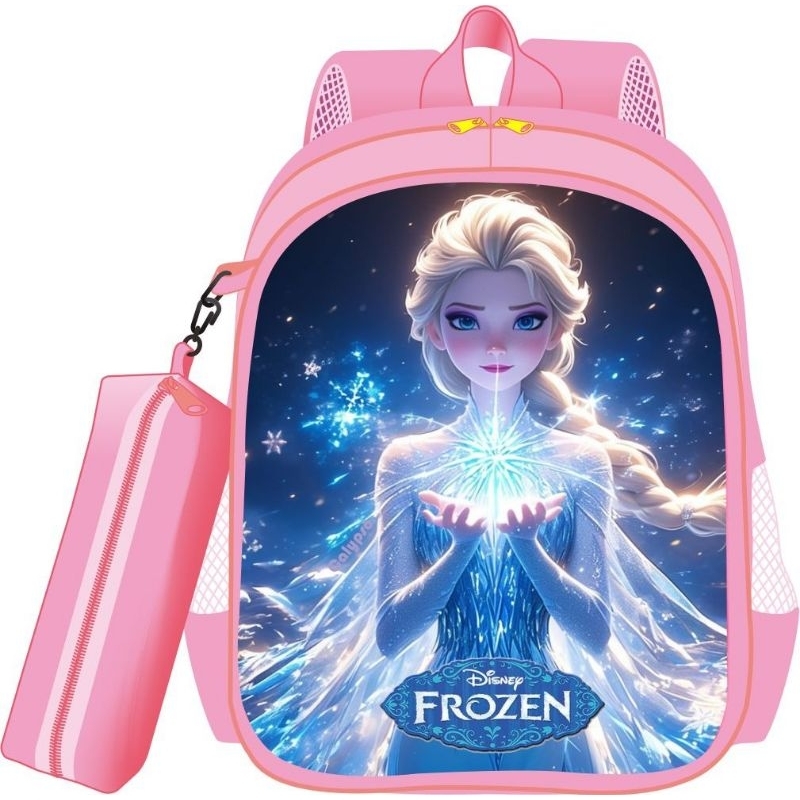 PREMIUM!! FROZEN STARS 2in1 Girls' School Backpack with Bonus Pencil Case