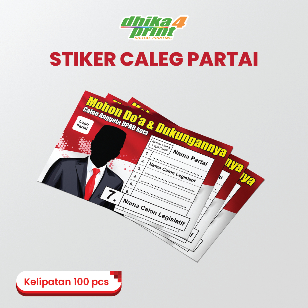 Party Stickers / Legislative Candidate Stickers Size A6 / A5 / A4