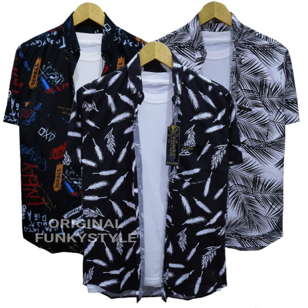 KEMEJA Original Hawaiian Shirt brand Short Sleeve Motif Shirt Casual Men's Shirt