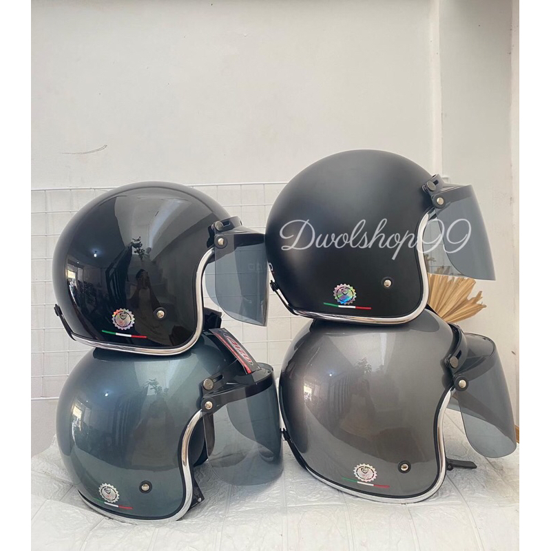 Helmet GAD RETRO LISTCHROME ORI AIZO FREE Sarong, PACKING, BUBBLE WRAP & Cardboard