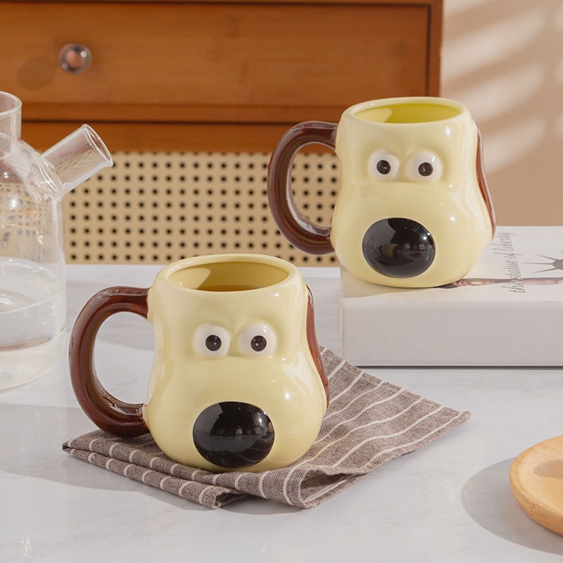 Wallace & GROMIT Mug/Cute Doggy Mug/Cute Cup/Cute Cartoon Mug Cup/Cute Cup/Korean Cup/Korean Mug/Korean Vintage Mug/Cute Mug