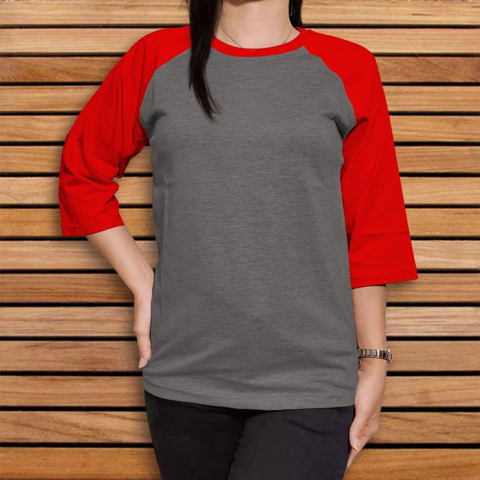 Women's Raglan T-shirt, Jumbo Top, 3/4 Sleeves, Plain Korean Style, Latest Oversize