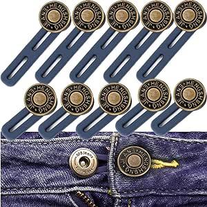 HANS - Adjustable DOUBLE EXTENDER METALLIC PANTS THICK BUTTONS Simple Jeans Buttons Motif Hook PENDE Waist Circumference/ HOOK oversized loose hook model snap button snap snap hook detachable hook iron STELL METAL CUFF WIDE 2
