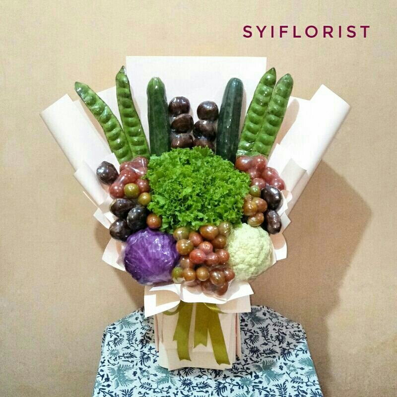 PETAI JENGKOL VEGETABLE BOUQUET NO STICK FOR BIRTHDAY, MOTHER'S DAY, GRADUATION, ETC.
