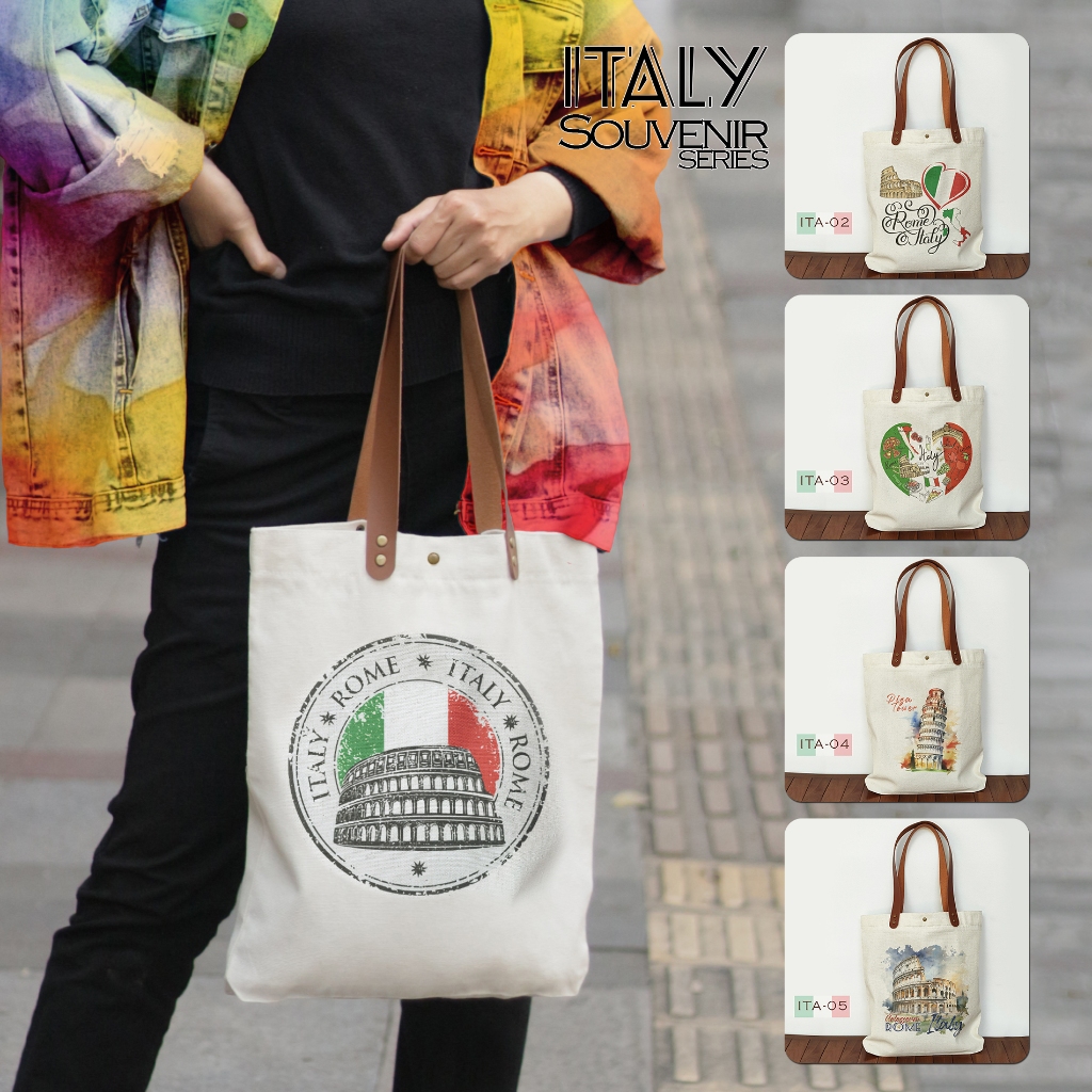 Totebag By Italy Canvas Bag Italian Souvenir