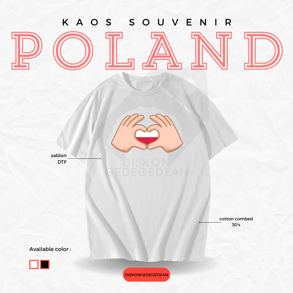 Discountgedean Souvenir T-Shirt Poland/Polish Tshirt By Warsaw Adult Children Many Pictures Variant Type 5