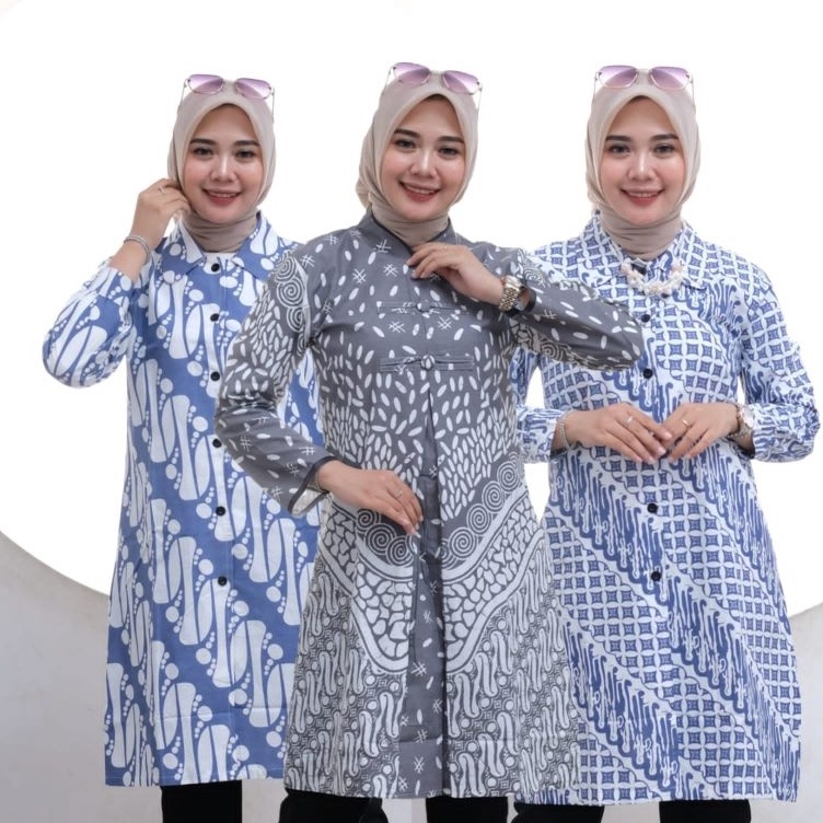 Wholesale QUEEN JAYA BAYARDIRUMAH WOMEN'S BATIK TUNICS WOMEN'S BATIK TOPS M L XL XXL JUMBO