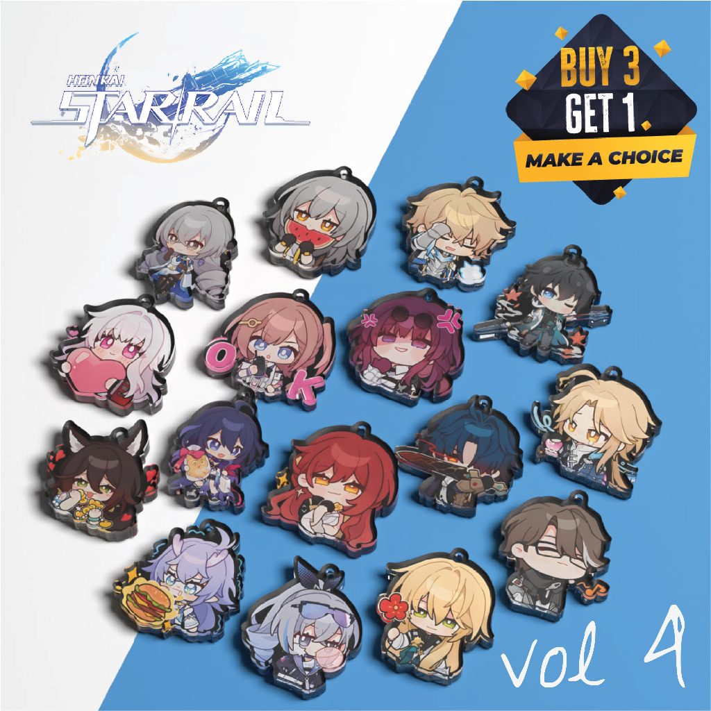 GANTUNGAN Burjois Keychain Honkai Star Rail VOL 4 | Acrylic Keychain | Honkai Star Rail Merchandise