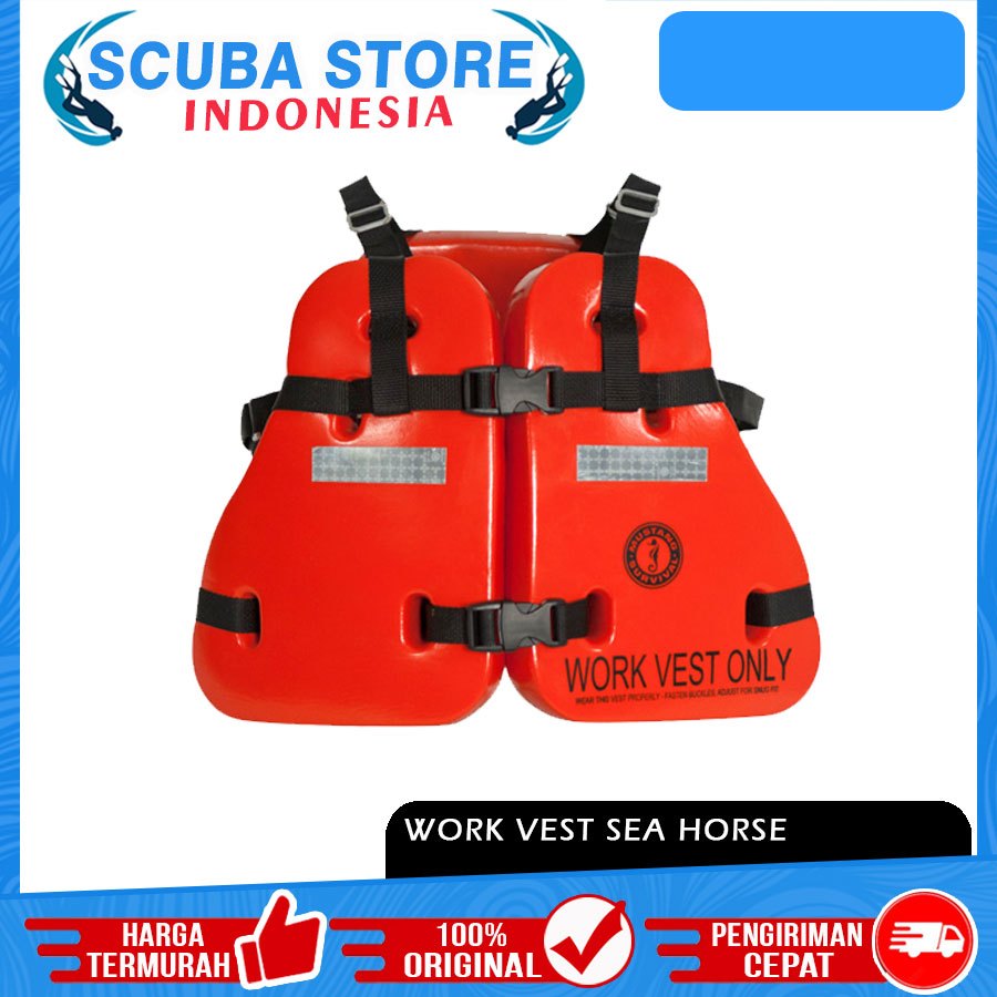 PERALATAN Life Jacket Safety Rescue Work Vest Sea Horse Buoy Buoy Jacket Diving Vest Snorkeling Swimming Swimming Swim Swimming Boat Emergency Equipment