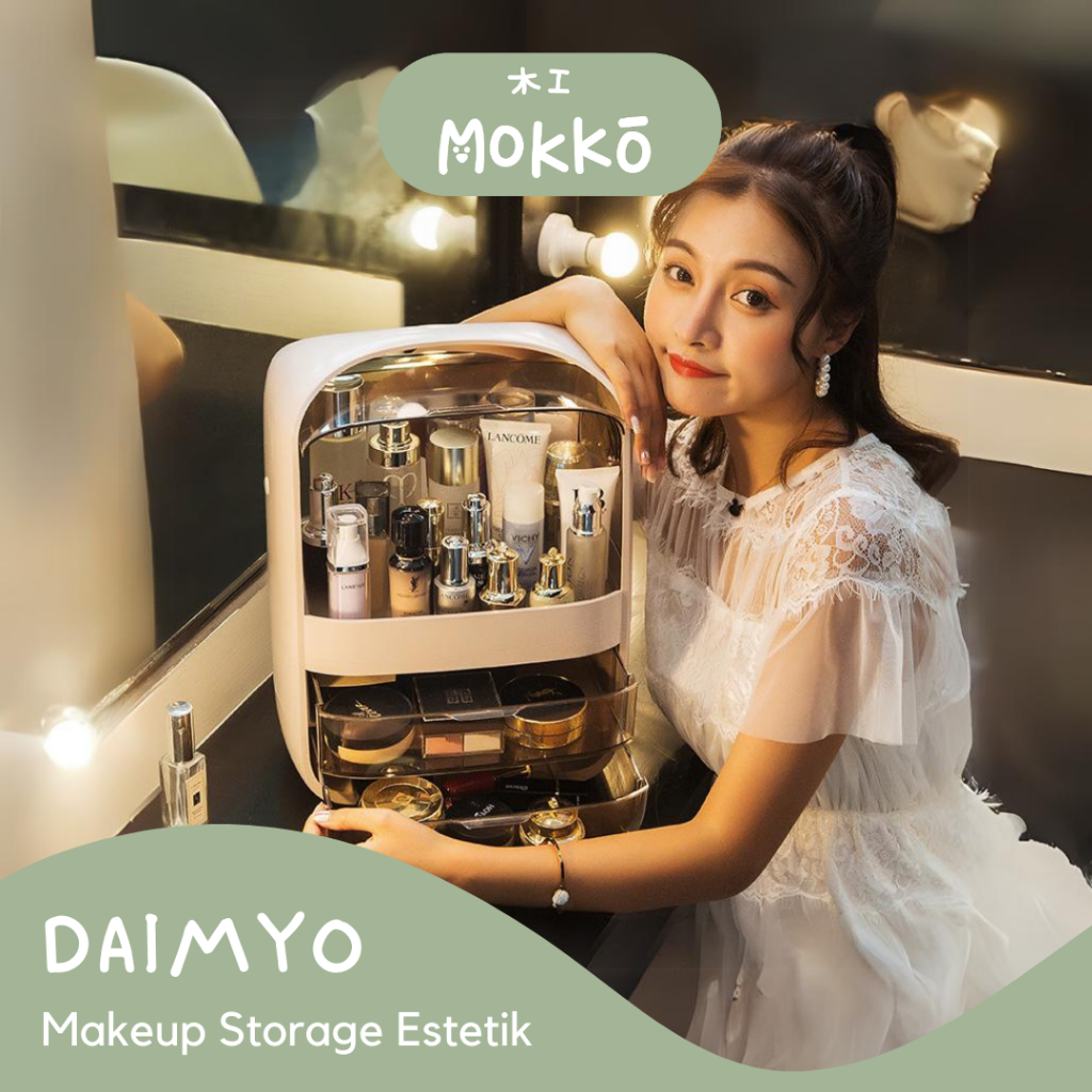 MOKKO - DAIMYO Aesthetic Skincare Organizer Box Multipurpose Make Up Storage Box Skincare Storage Box Multifunctional Makeup Rack Minimalist Cosmetic Box Organizer