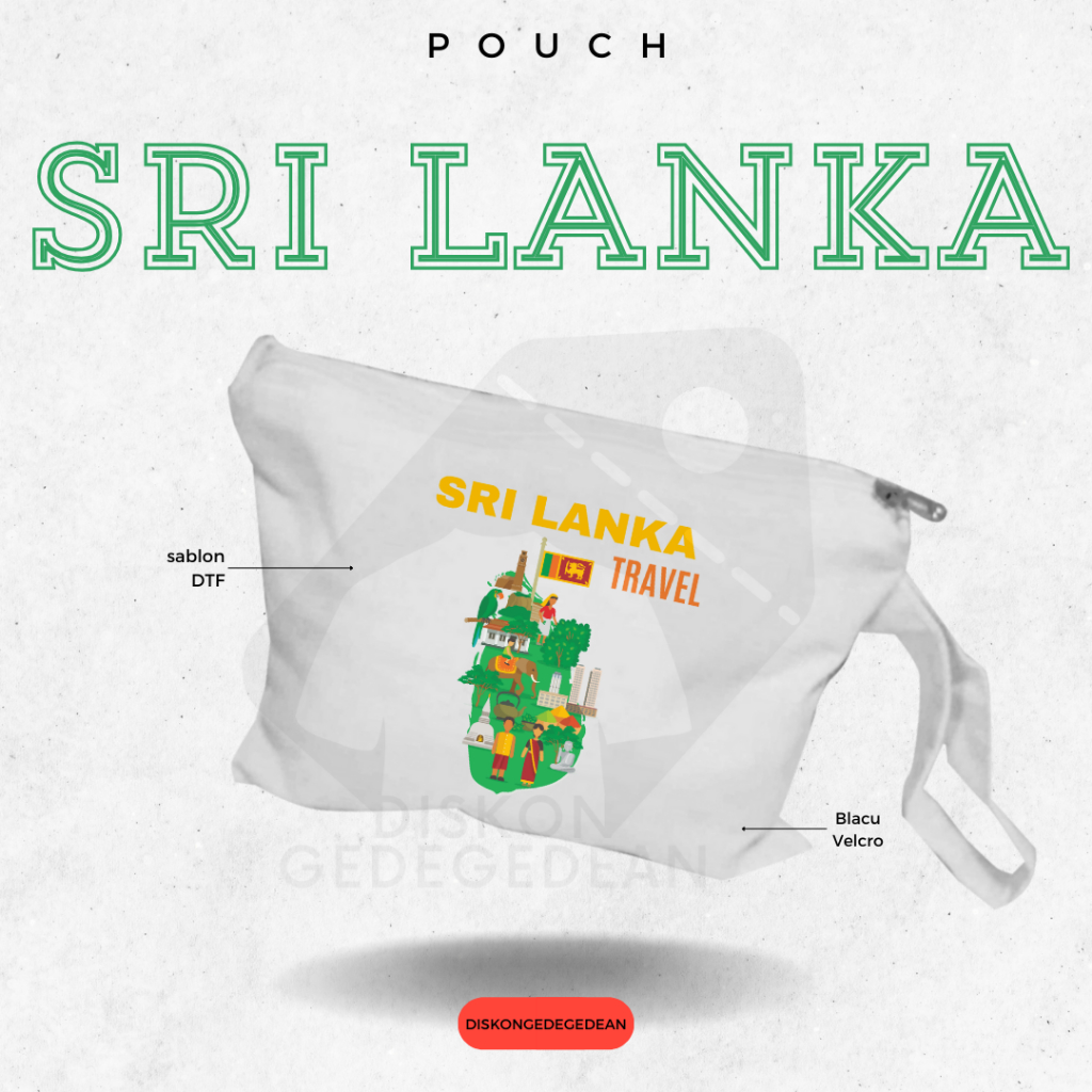 Discountgedegedean Souvenir Pouch Sri Lanka Colombo Wallet By Sri Lanka Material With Zipper Type 1