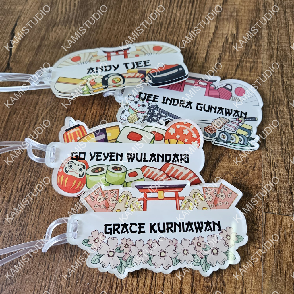 GANTUNGAN Luggage TAG JAPAN TRAVEL SERIES/ LUGGAGE Hanger/Name BAG Hanger/Japanese PRINTING BAG TAG/ CUSTOM Name Gift/BAG Hanger/JAPAN SAKURA SUSHI TOKYO/ CUSTOM Name SOUVENIR/CUSTOM Birthday SOUVENIR/Birthday SOUVENIR Ideas Child/custom Name Gift