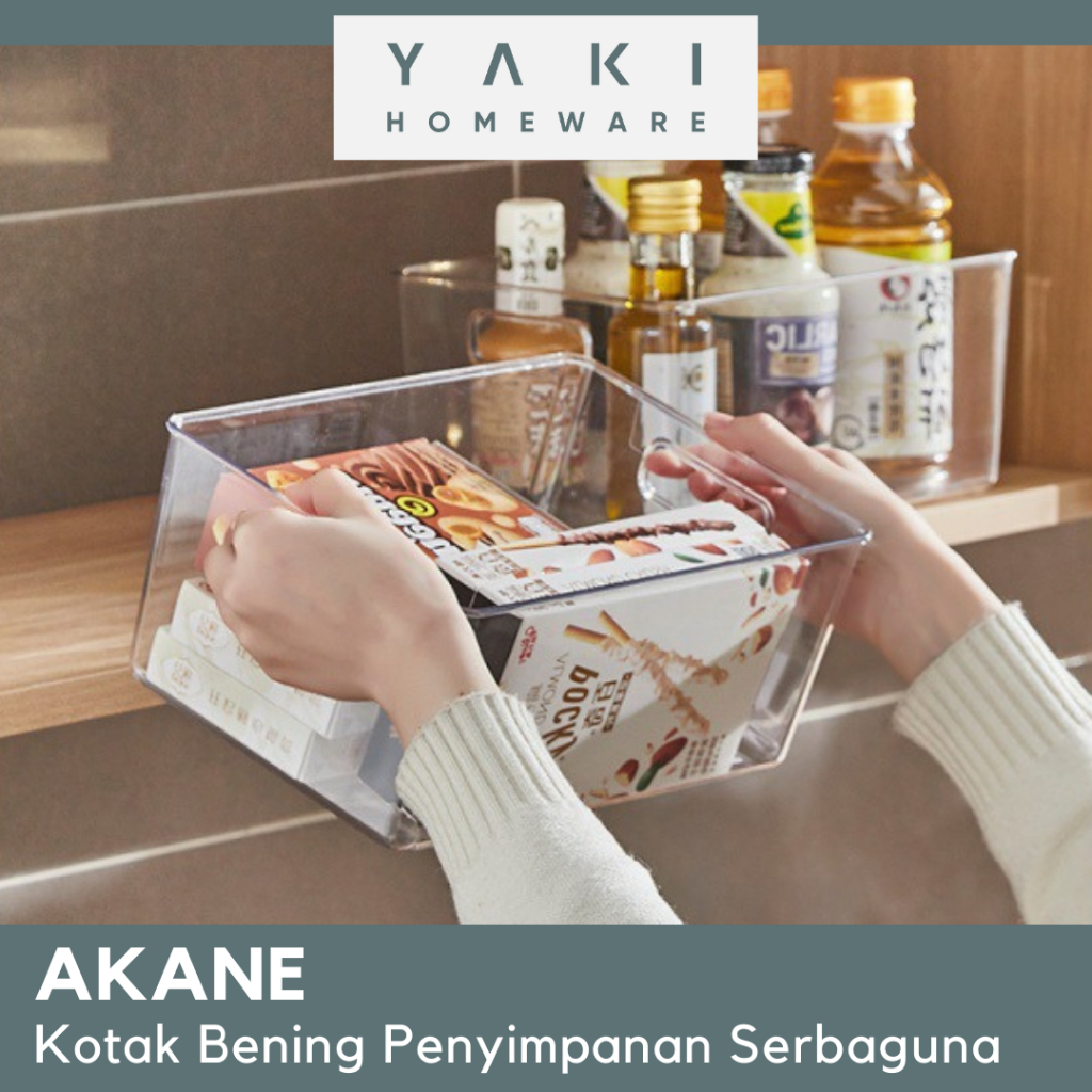 Yaki - AKANE Skincare Storage Transparent Acrylic Holder Clear Soy Sauce Bottle Tray Organizer Aesthetic Book Acrylic Snack Container Minimalist Aesthetic Food Organizer Box