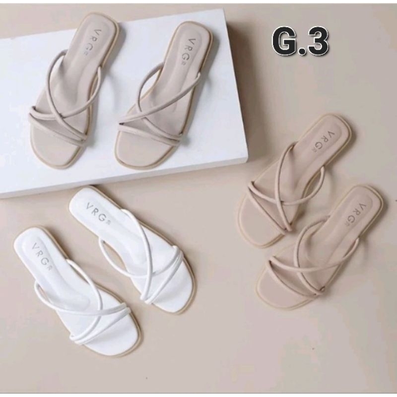 CROSS STRAP FLAT SANDALS 3 STRAP G3