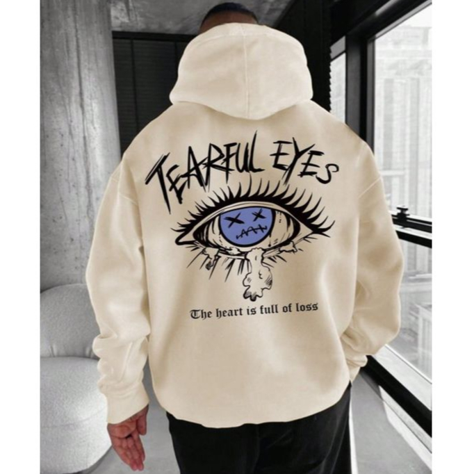 Jacket hoodie OVERSIZE "tearful eyes" hoodie JUMBO STREETWEAR kata kata Jacket kata kata kata Latest hoodie Men Women premium distro