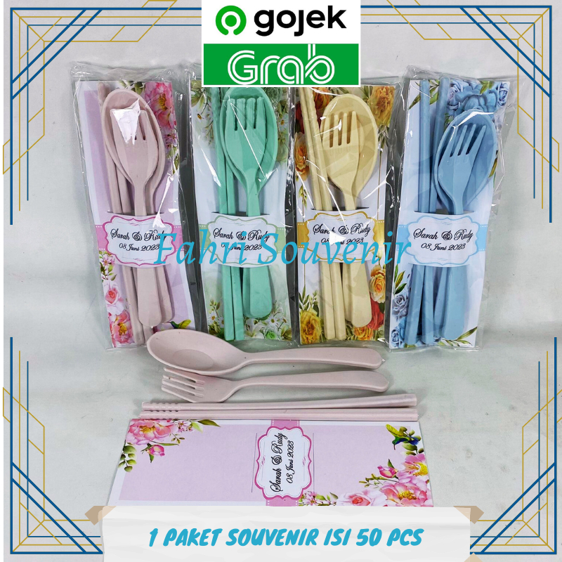 Wedding Souvenirs Circumcision And Birthday Cutlery Chopsticks Custom Name Plastic Packaging 50