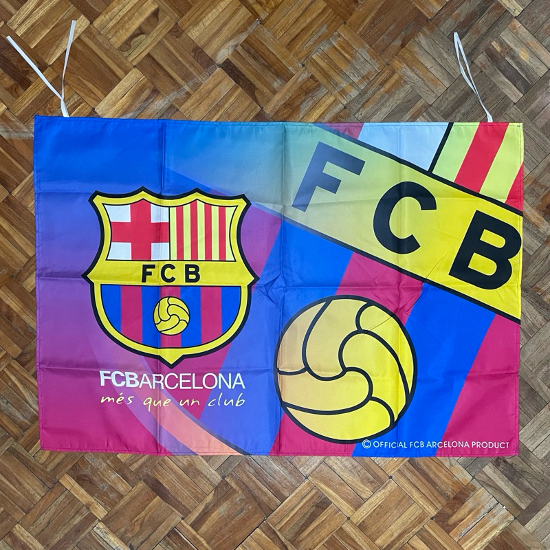 Barcelona Club Model Decoration Flag Hanging Flag 95x65cm Sublimation Printing Room Decoration Decoration Nobar Event Flag Merchandise Barcelona Football Collection Soccer Knick-Knacks XV Kids