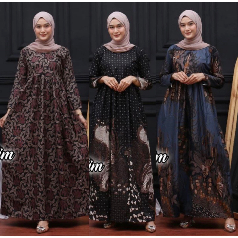 KATUN BEAUTIFUL MODERN Batik Gamis POLYESTER COTTON FABRIC Muslim Motif COMFORTABLE STANDARD LENGTH Jumbo Jubah Muslimah Dress Muslimah