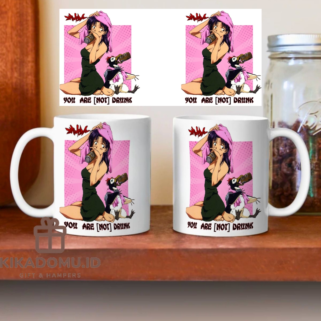 Misato Katsuragi mug YOU ARE (N0T) DRUNK mug funny parody tea cup Custom Merch Bottle Sport