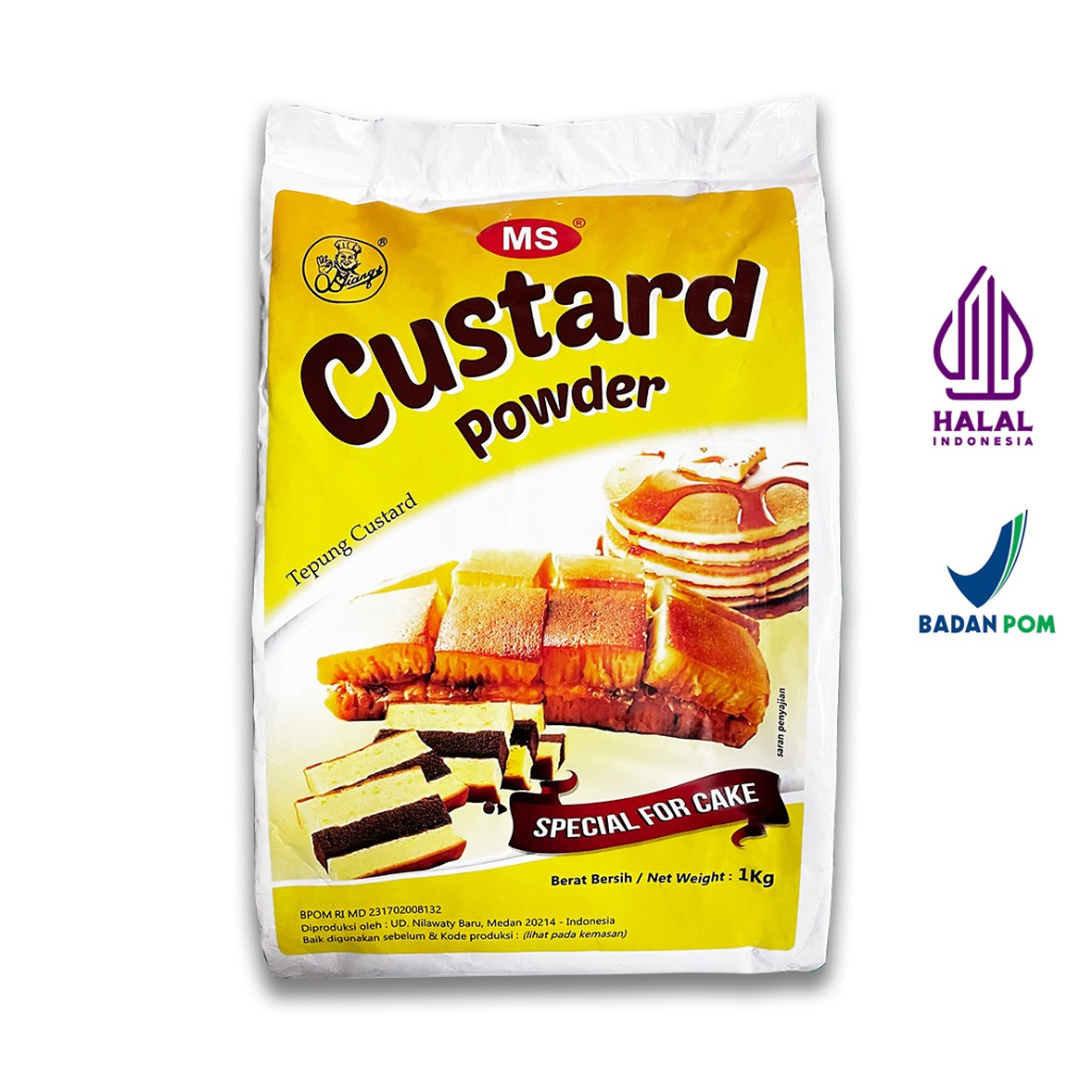 Kustar custard powder MS 1kg martabak, lapis surabaya, pan cake, sauce Vla FLa eclairs Halal