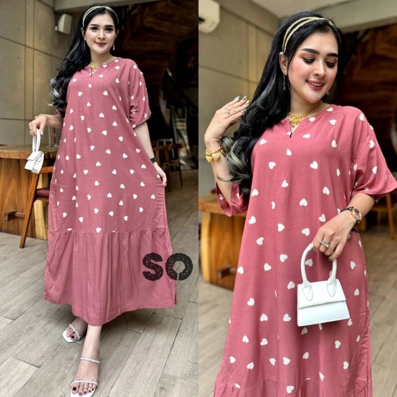 Lila Jumbo Dress LD 120 Premium Rayon Busui Daster Thick Soft Cool Latest Motif