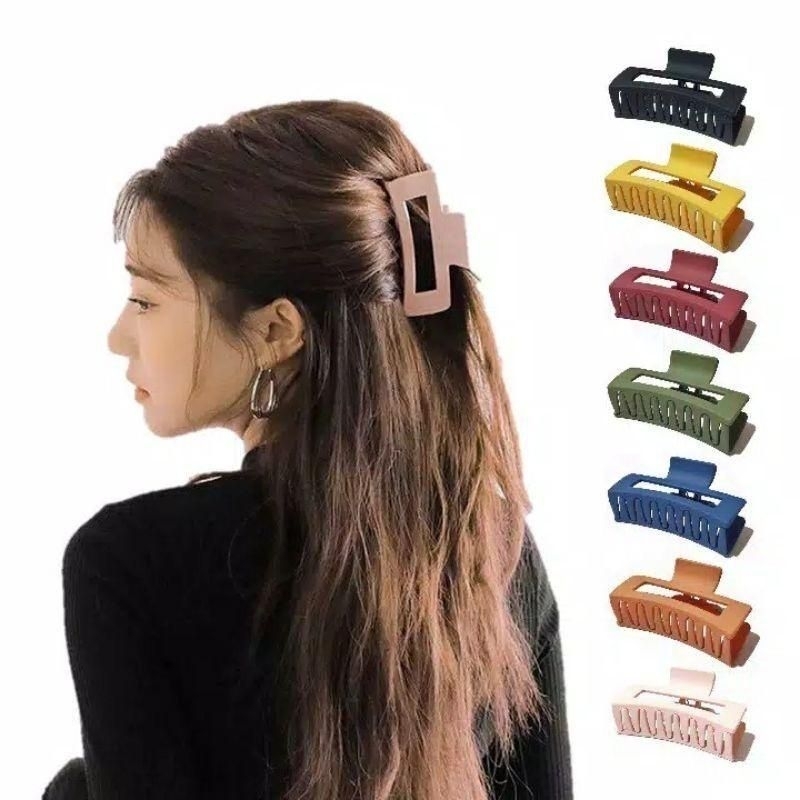 (LF) Glossy Korean Fashion Hair Clips 8.5 CM Box Model Colorful Women's Hair Clips
