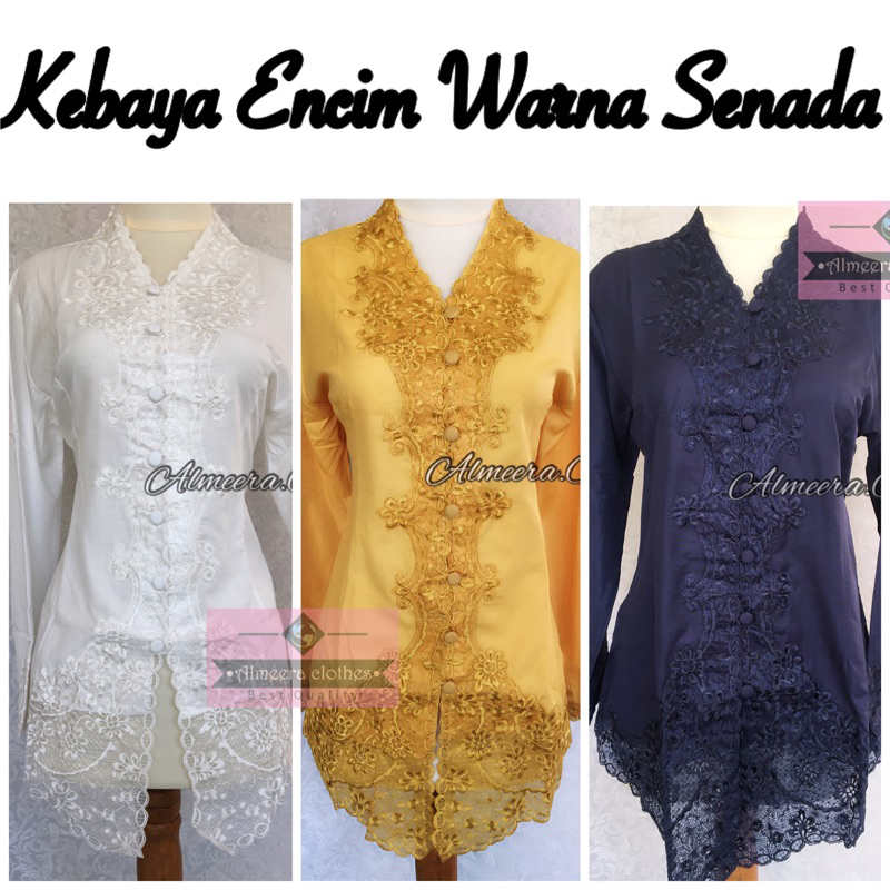 Encim kebaya matching color embroidered kebaya/ kartini kebaya