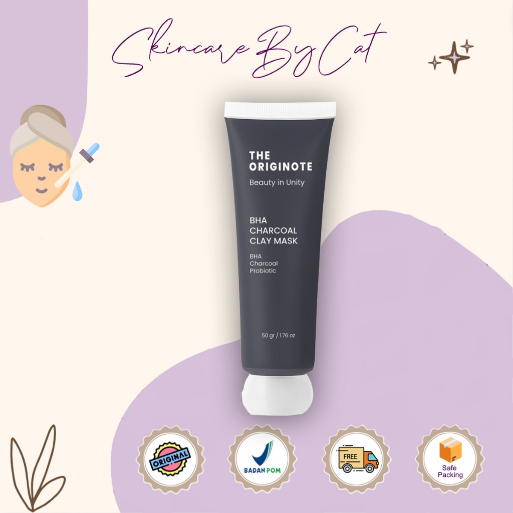 The Originote BHA Charcoal Clay Mask - Exfoliating Mud Mask Facial Mask Removes Skin Cells