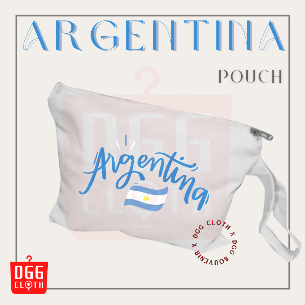 Dggcloth Pouch Argentine Souvenir Pouch Screen Printing By Buenos Aires Premium Velvet Material With Zipper Type 1