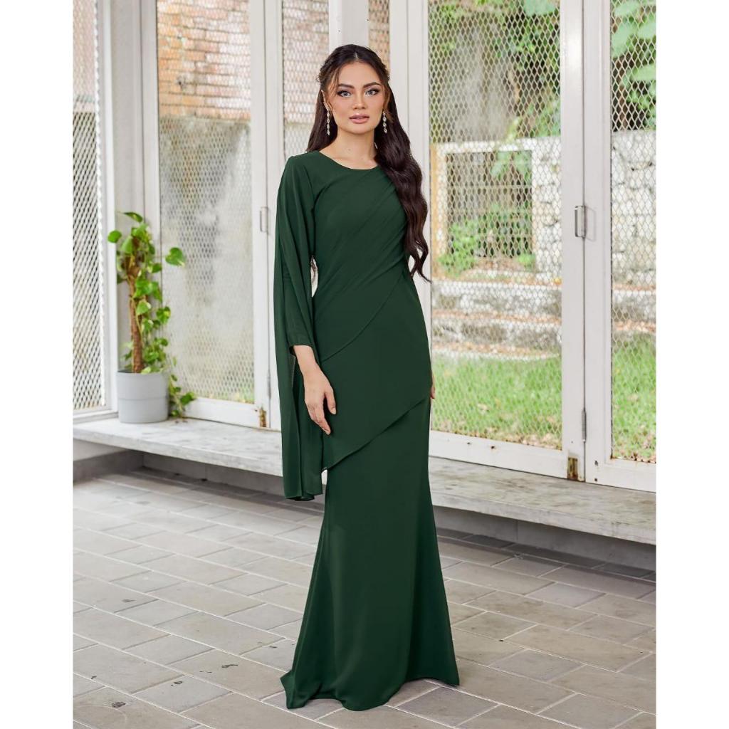 NEW COLECTION MAXY DRESS KALILA/ BEAUTIFUL DRESS MADE FROM CERUTY BABYDOLL MATERIAL WITH FULL FURNISHING MALAYSIAN MODEL/, MERMAID DRESS, BRIDESMAID, WEDDING LATEST MUSLIM FASHION/ FOR WOMEN