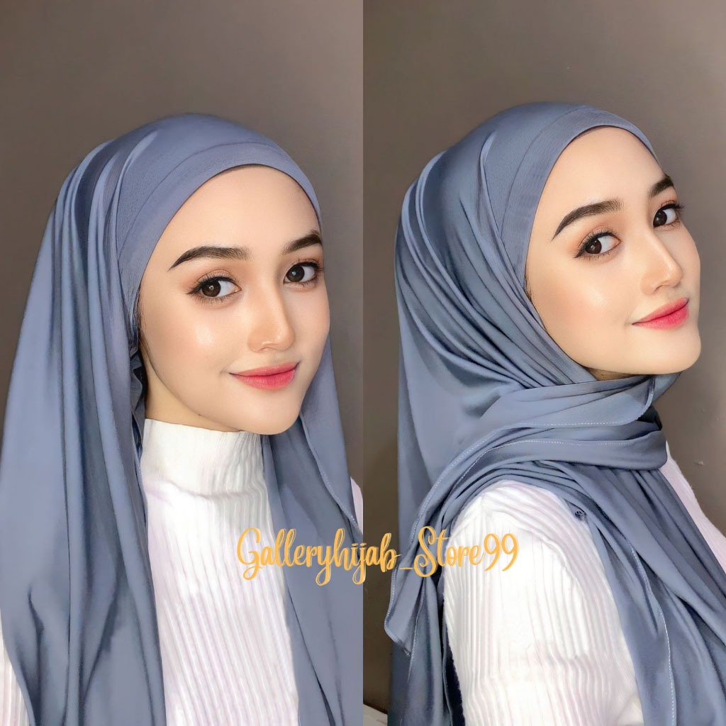 Inara Jersey Oval Triangle Hijab with Strap | Malay Triangle Oval Jersey Strap Hijab