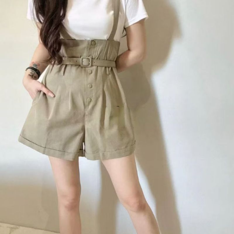 Premium Twill Short Overalls Trendy Short Jumpsuits