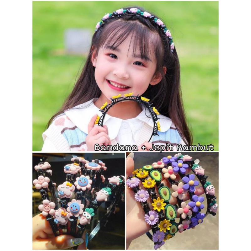 READY HAIR BANDANA & HAIR CLIPS 2in1 SELLING HEADSET MALANG FREE SHIPPING