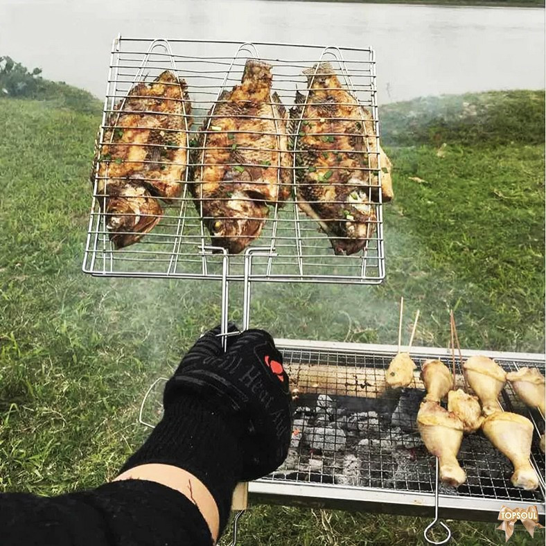 Bbq Tongs Griller Grilled Fish Grilled Chicken Squid Net